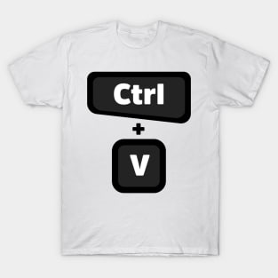 Ctrl + V  - Computer Programming - Light Color T-Shirt